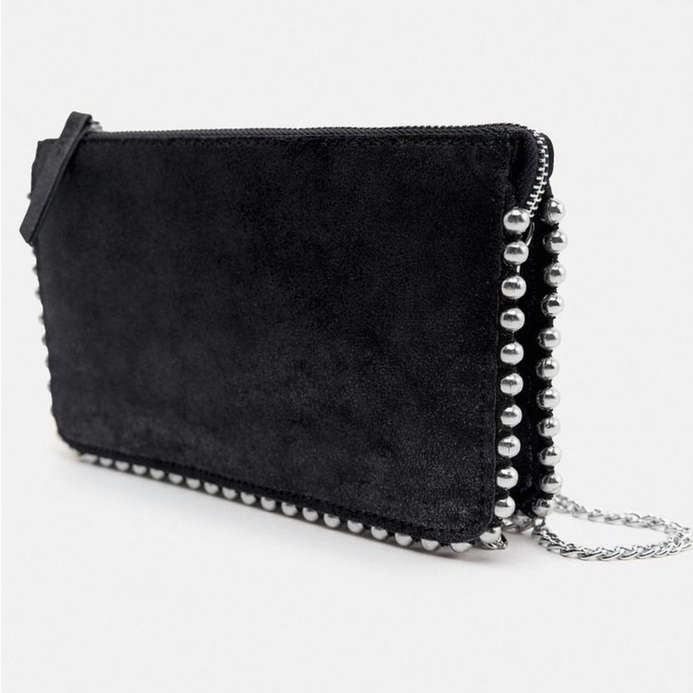 Zara STUDDED CROSSBODY WALLET BAG